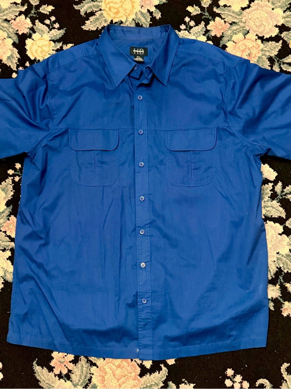 Harbor Bay Men's Royal Blue Short-Sleeve Button-Down Shirt